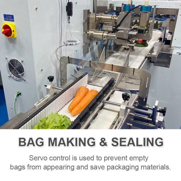 Automatic Vegetable Fruits Servo Control Flow Packing Machine